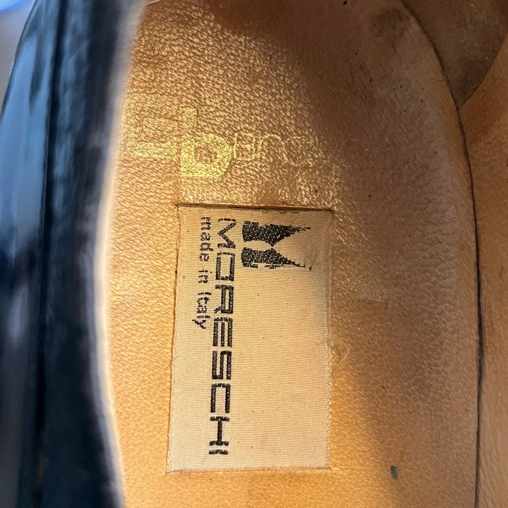 Moreschi Black Leather Slip-On Loafers with Gold Bit Size 10‎